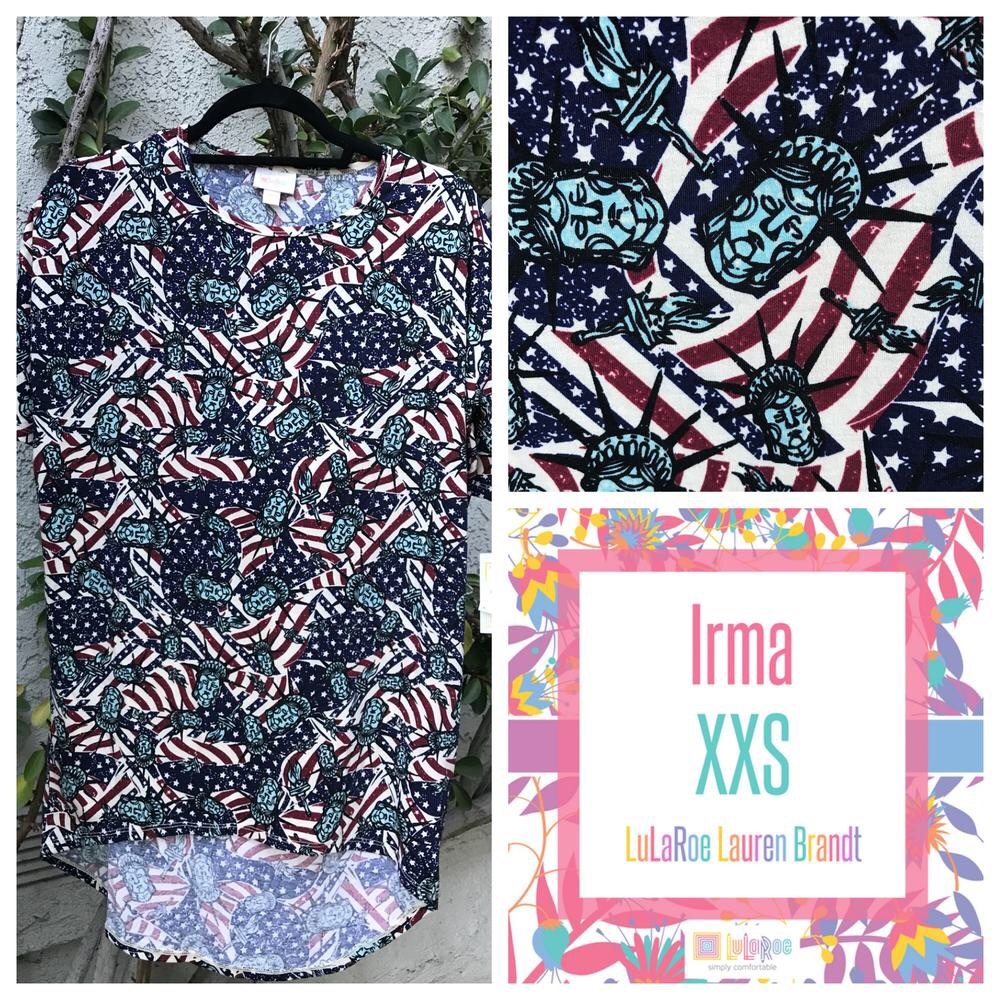 NWT!! LuLaRoe 4th of July Irma, XXS!! Americana